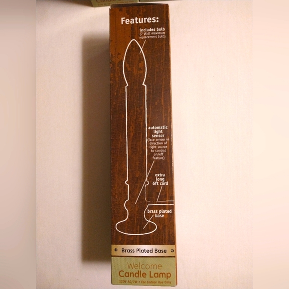 DARICE AUTOMATIC DUSK/DAWN ELECTRIC CANDLE LIGHT /W BRASS PLATE BASE-EACH (NWT) - Picture 4 of 5